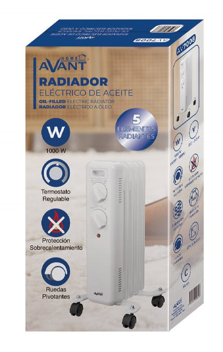 AVANT Radiador de aceite avant 5 elementos 1000w - altura 45cm