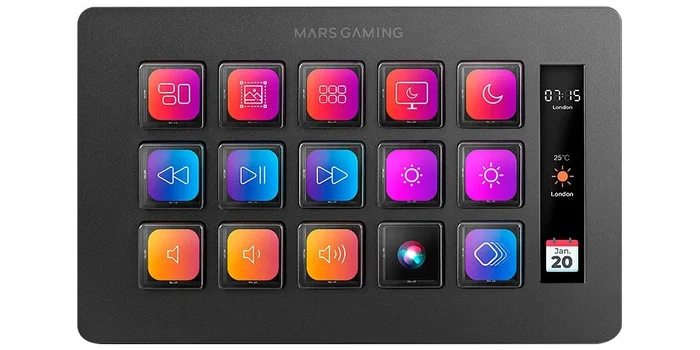 Mars Gaming MSD-ONE Stream Deck Slim con 15 teclas LCD, Negro Mars Gaming MSD-ONE Stream Deck Slim con 15 teclas LCD, Negro