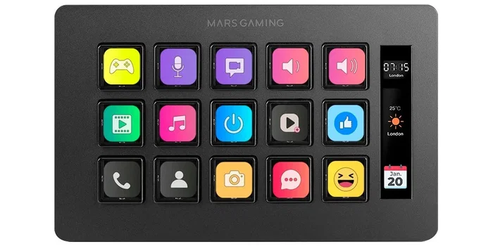 Mars Gaming MSD-ONE Stream Deck Slim con 15 teclas LCD, Negro Mars Gaming MSD-ONE Stream Deck Slim con 15 teclas LCD, Negro