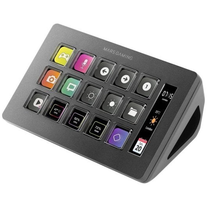 Mars Gaming Stream Deck Slim MSD-ONE Negro con 15 Teclas LCD