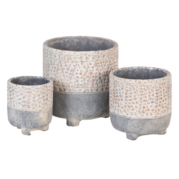 Macetero Cemento Decoración 10,50 X 10,50 X 12 cm (Set de 4)