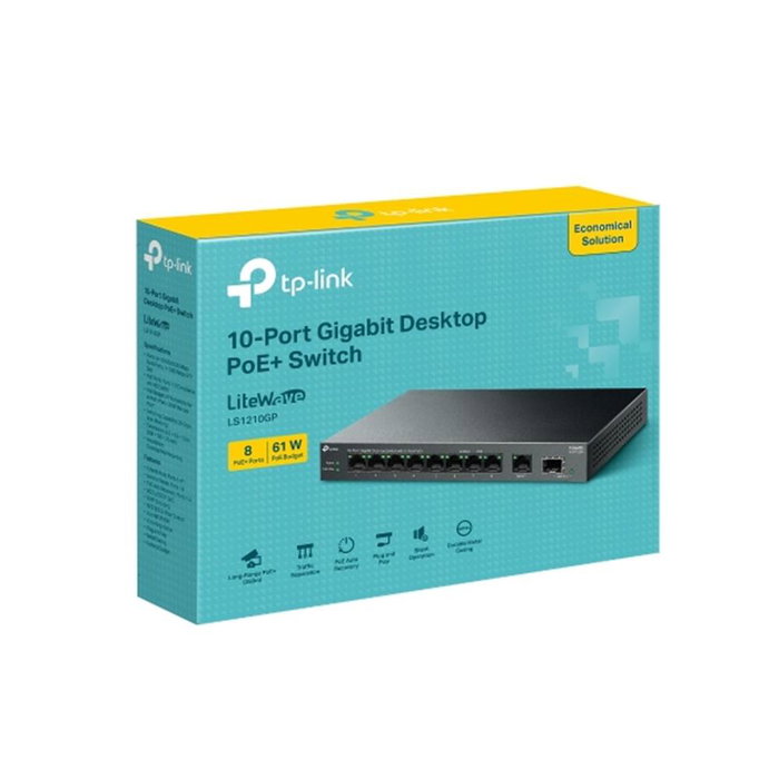 Tp-link Switch Gigabit LS1210GP 10 Puertos con 8 PoE+ y Conmutación 20 Gbps