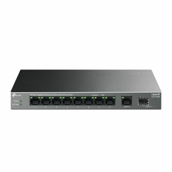 TP-Link LS1210GP Switch Gigabit de 10 puertos con 8 puertos PoE+ TP-Link LS1210GP Switch Gigabit de 10 puertos con 8 puertos PoE+