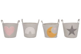 DKD Home Decor Cesta de Poliéster Multicolor Surtido de 4 Unidades