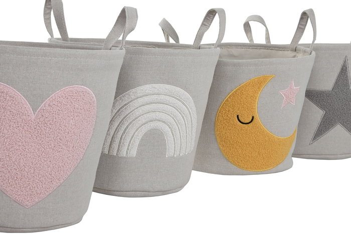 DKD Home Decor Cesta Kids Multicolor 36 x 40 x 36 cm (4 Unidades) DKD Home Decor Cesta Kids Multicolor 36 x 40 x 36 cm (4 Unidades)