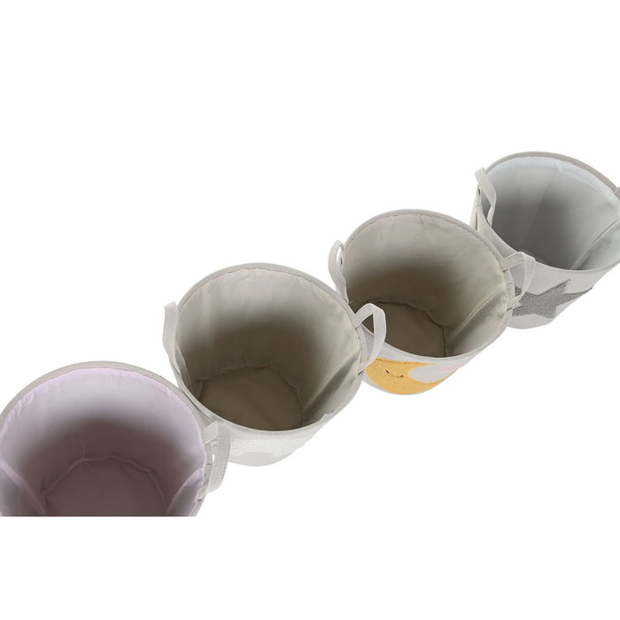 DKD Home Decor Cesta de Poliéster Multicolor Surtido de 4 Unidades