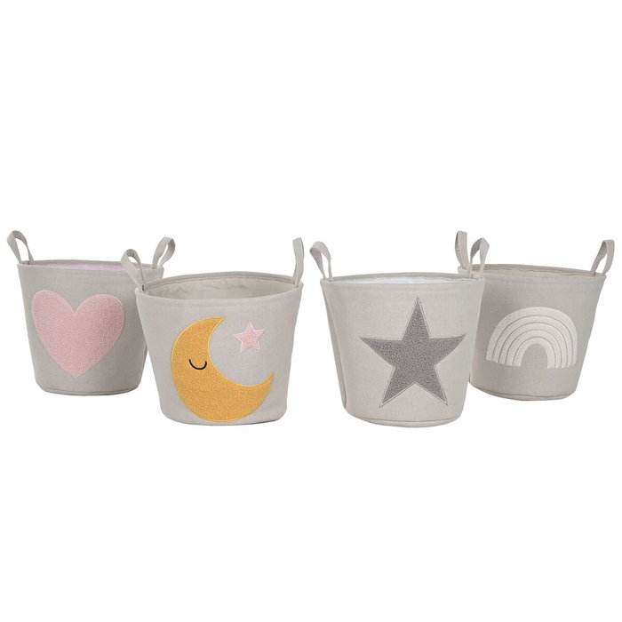 DKD Home Decor Cesta de Poliéster Multicolor Surtido de 4 Unidades