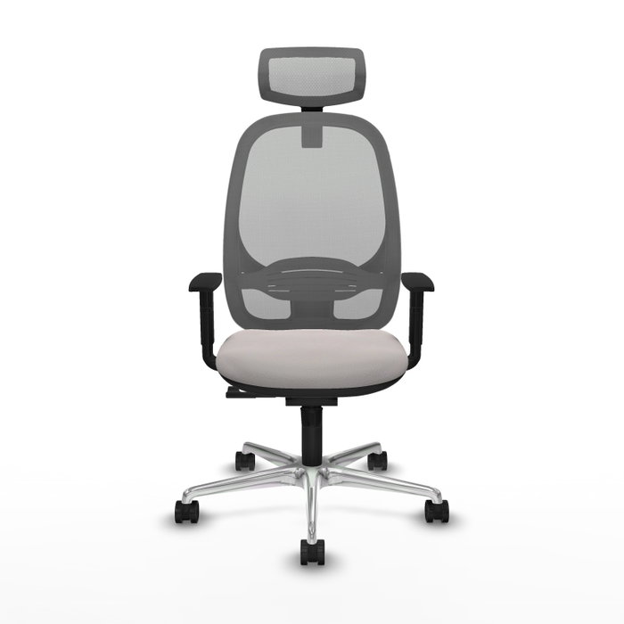 PIQUERAS Y CRESPO Silla de oficina Cilanco con mecanismo Sincro, Blanco y Gris