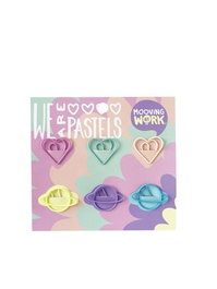 Clip Color Mooving Pastel Formas 6 Piezas