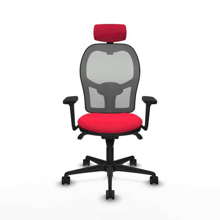 PIQUERAS Y CRESPO Silla de oficina Jorquera con mecanismo Sincro, Rojo y Gris