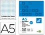 Liderpapel Recambio A5 Cuadro 5mm con Margen y 6 Taladros, 100 Hojas, 100g