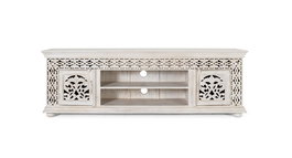 GINER Y COLOMER Mueble TV Madera Mango Blanco Envejecido 180 cm