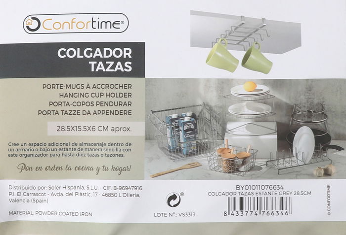 Confortime Colgador Tazas Estante Grey 28.5 cm Confo (8 Unidades) Confortime Colgador Tazas Estante Grey 28.5 cm Confo (8 Unidades)