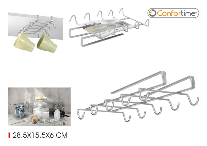 Confortime Colgador Tazas Estante Grey 28.5 cm Confo (8 Unidades) Confortime Colgador Tazas Estante Grey 28.5 cm Confo (8 Unidades)