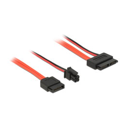 DeLOCK Cable SATA III de 0,3 m con conector SATA 7-pin + Micro Fit 3.0 4-pin a Slimline SATA 13-pin