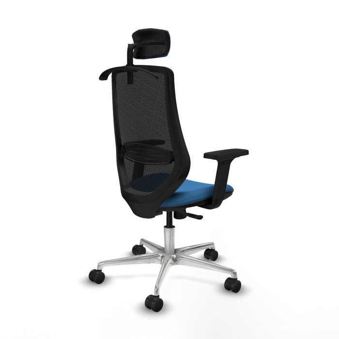 PIQUERAS Y CRESPO Silla de oficina Mardos con mecanismo Sincro, Azul claro y Negro
