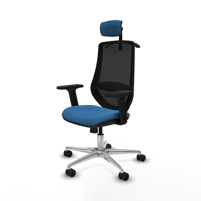 PIQUERAS Y CRESPO Silla de oficina Mardos con mecanismo Sincro, Azul claro y Negro