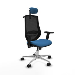 PIQUERAS Y CRESPO Silla de oficina Mardos con mecanismo Sincro, Azul claro y Negro