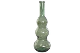 DKD Home Decor Jarrón de Cristal Reciclado Verde 26,5x26,5x76 cm