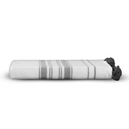 Mijölnir One Side Striped - Black Toalla de Baño 100% Algodón 100x180 cm Blanco y Negro