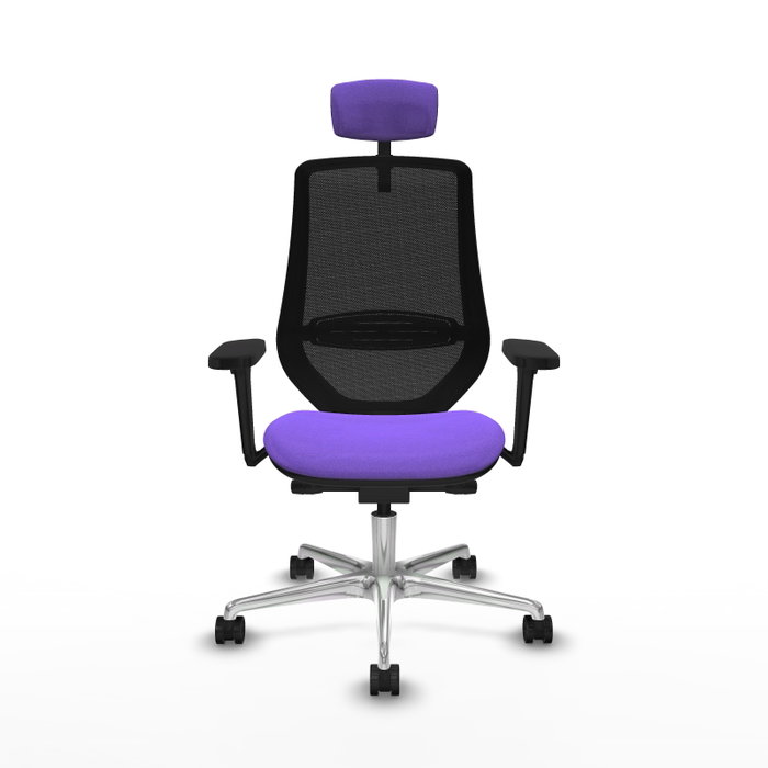 PIQUERAS Y CRESPO Silla de oficina Mardos con mecanismo Sincro/Traslack, Lila y Negro