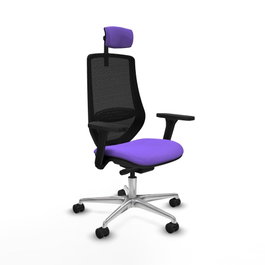 PIQUERAS Y CRESPO Silla de oficina Mardos con mecanismo Sincro/Traslack, Lila y Negro