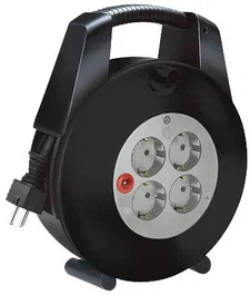 Brennenstuhl Vario Line Alargo 15m 4 Salidas AC Negro, Gris