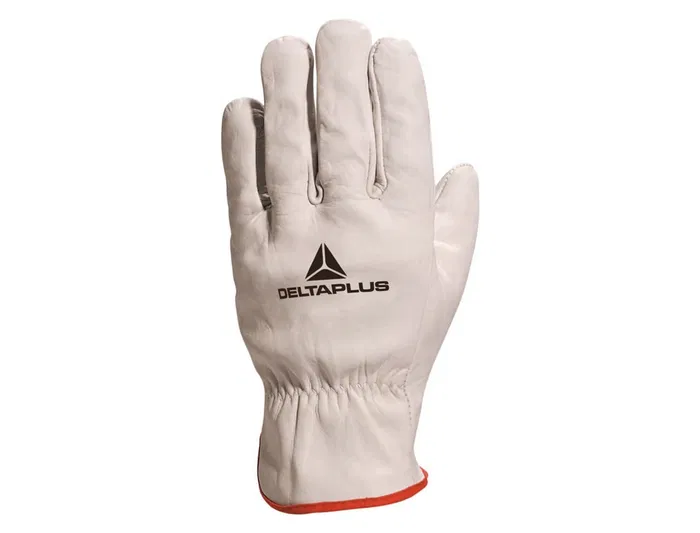 Deltaplus Guantes de Piel de Vacuno para Todo Tipo de Trabajos, Talla 11, Alta Destreza y Flexibilidad, Protección Mecánica Reforzada EN388: 3122X