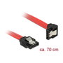 Delock Cable SATA III 6 Gb/s 0.7 m Rojo y Negro 83980 - Conector Macho Recto a 90 Grados, 26 AWG, 7 Pines