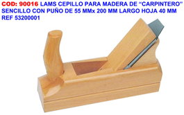 LAMS Cepillo para madera sencillo 55x200 mm hoja 40mm