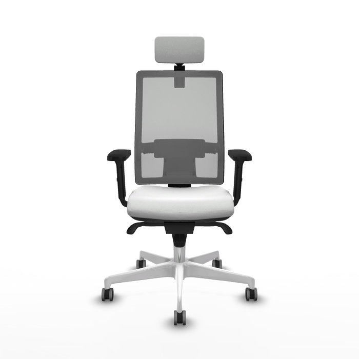 PIQUERAS Y CRESPO Silla de oficina Horna con mecanismo Sincro, Blanco y Gris PIQUERAS Y CRESPO Silla de oficina Horna con mecanismo Sincro, Blanco y Gris