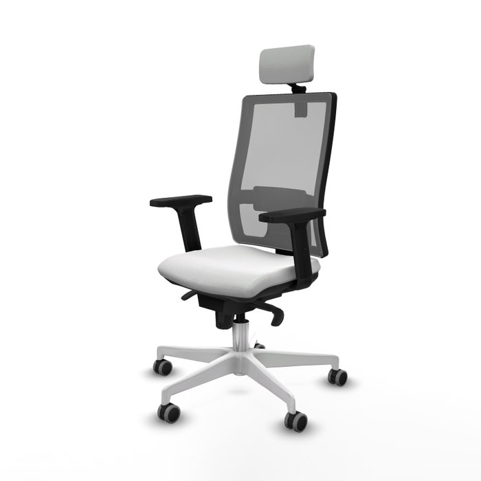 PIQUERAS Y CRESPO Silla de oficina Horna con mecanismo Sincro, Blanco y Gris PIQUERAS Y CRESPO Silla de oficina Horna con mecanismo Sincro, Blanco y Gris