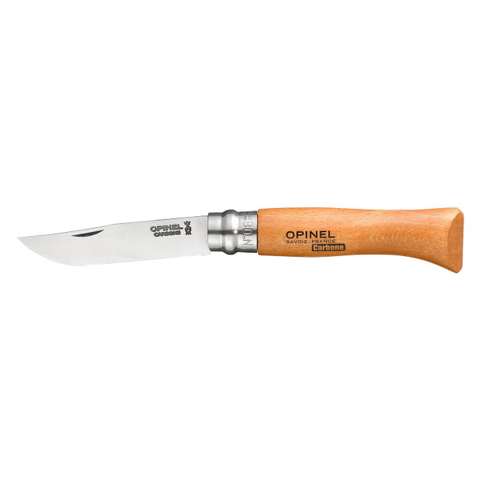Opinel Cuchillo No. 08 Carbono con mango de madera Opinel Cuchillo No. 08 Carbono con mango de madera