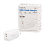 LogiLink Cargador USB-C 65 W GaN con 2 puertos USB-C, Blanco