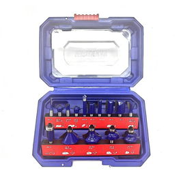 Workpro Juego de 15 Fresas para Madera Vástago 6,35 mm - Incluye Fresas de Ranurar Recta, en V, Redonda, Perfilado, Canteado y Achaflanar