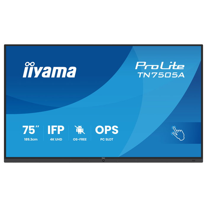 Iiyama TN7505A-B1AG - Panel Interactivo Táctil 4K Ultra HD 74.5 Pulgadas (189.3 cm) IPS, USB-C 65W, 2 Altavoces, Montaje VESA, para Educación Iiyama TN7505A-B1AG - Panel Interactivo Táctil 4K Ultra HD 74.5 Pulgadas (189.3 cm) IPS, USB-C 65W, 2 Altavoces, Montaje VESA, para Educación