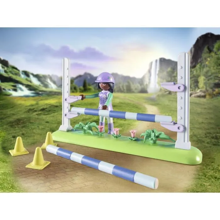 Playmobil 71355 Zoe & Blaze con Carrera de Obstáculos - Caballos de la Cascada - Con Obstáculos Modulares - A Partir de 5 Años