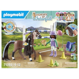 Playmobil 71355 Set Granja Horses of Waterfall con Zoe & Blaze y Pista de Carreras para Niños de 5 a 12 Años