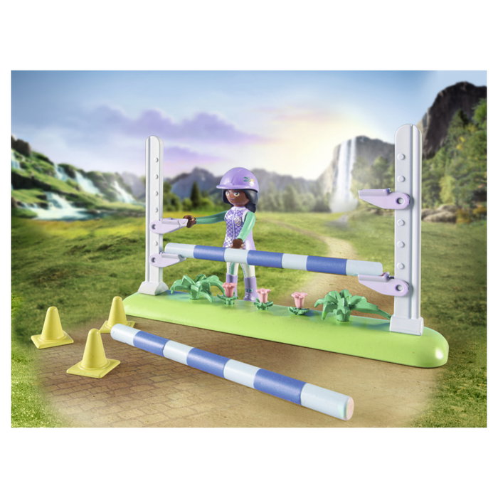 Playmobil 71355 Set Granja Horses of Waterfall con Zoe & Blaze y Pista de Carreras para Niños de 5 a 12 Años