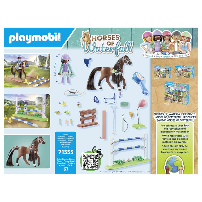 Playmobil 71355 Set Granja Horses of Waterfall con Zoe & Blaze y Pista de Carreras para Niños de 5 a 12 Años