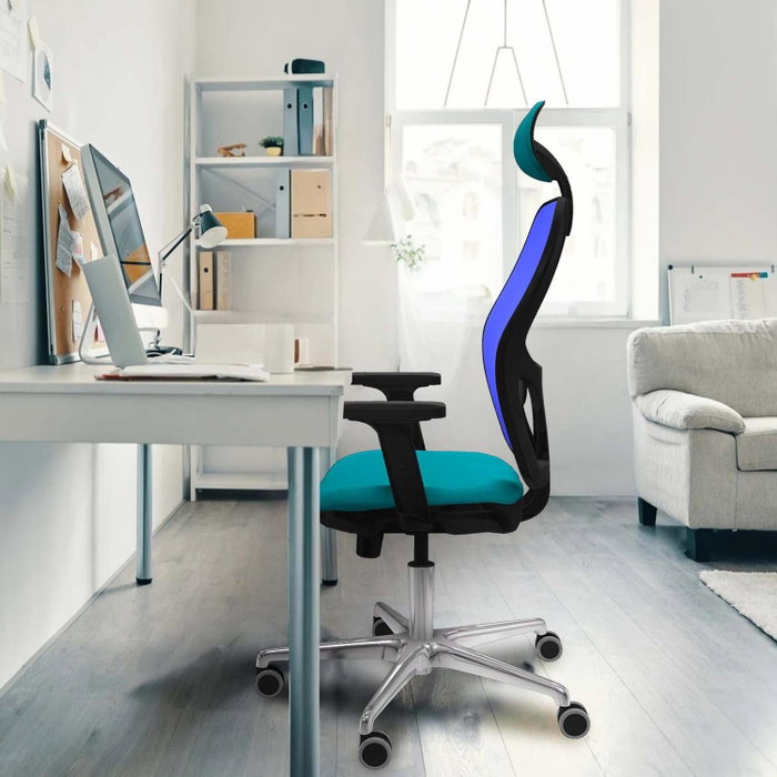 PIQUERAS Y CRESPO Silla de oficina Jorquera con mecanismo Sincro/Traslack Azul PIQUERAS Y CRESPO Silla de oficina Jorquera con mecanismo Sincro/Traslack Azul