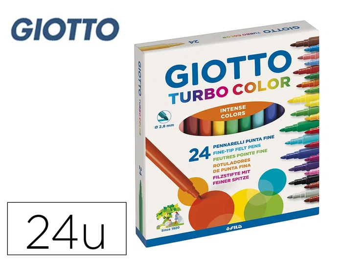 Giotto Turbo Color Estuche de 24 Rotuladores Surtidos