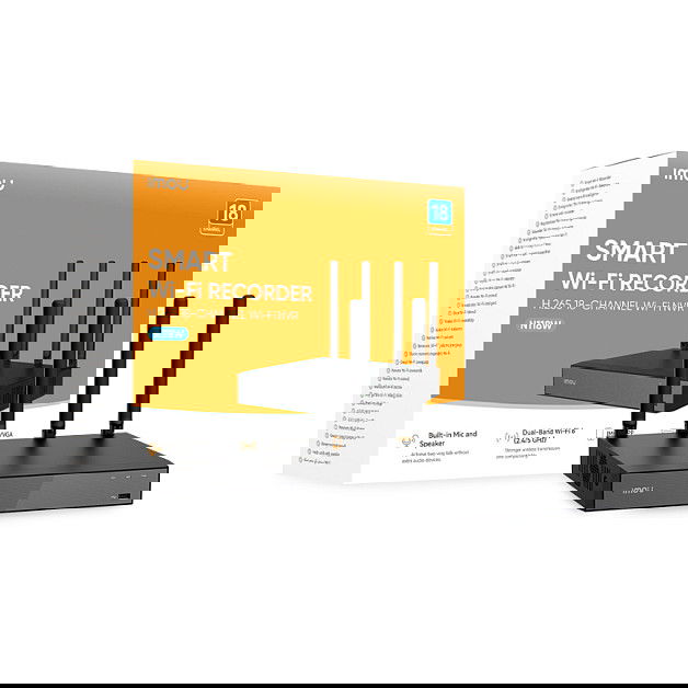 Imou NVR N118W - Grabador de Video Seguridad 18 Canales Inalámbrico 4K UHD H.265+, Compatible con 1 Disco Duro Hasta 16TB, Conectividad HDMI/VGA/USB/Wi-Fi Dual Band Imou NVR N118W - Grabador de Video Seguridad 18 Canales Inalámbrico 4K UHD H.265+, Compatible con 1 Disco Duro Hasta 16TB, Conectividad HDMI/VGA/USB/Wi-Fi Dual Band