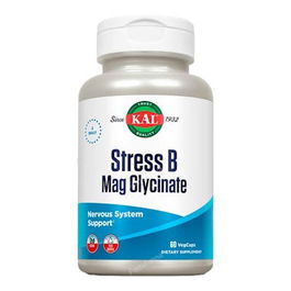KAL Stres B Mag Glycinate 60Cap.Veg. Apoyo Sistema Nervioso y Relajación Muscular Vegano