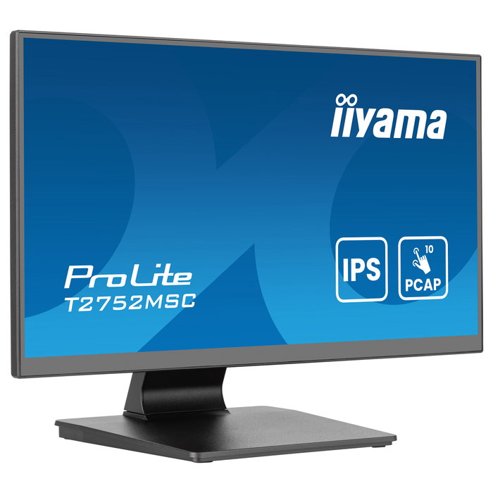 Iiyama ProLite T2752MSC-B1AG Monitor Táctil de 68.6 cm (27") Full HD IPS, 1920 x 1080, 100 Hz, 5 ms, HDMI, DisplayPort, USB, Negro