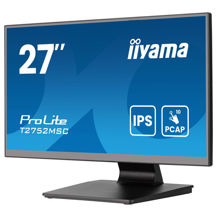 Iiyama ProLite T2752MSC-B1AG Monitor Táctil de 68.6 cm (27") Full HD IPS, 1920 x 1080, 100 Hz, 5 ms, HDMI, DisplayPort, USB, Negro