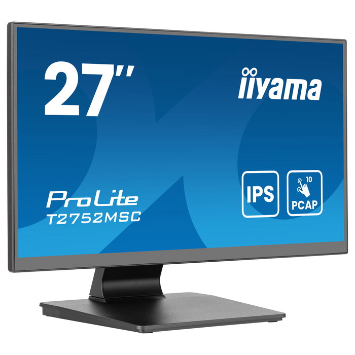 Iiyama ProLite T2752MSC-B1AG Monitor Táctil de 68.6 cm (27") Full HD IPS, 1920 x 1080, 100 Hz, 5 ms, HDMI, DisplayPort, USB, Negro
