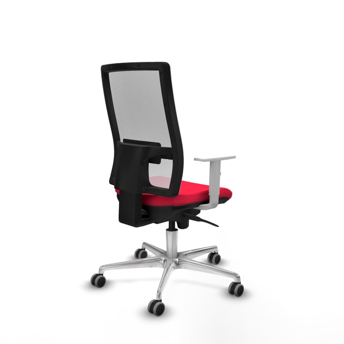 PIQUERAS Y CRESPO Silla de oficina Horna con mecanismo Sincro, Rojo y Blanco