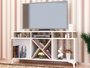 Hanah Home Soporte TV Moderno Blanco y Córdoba 120cm x 53.6cm x 29.5cm