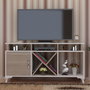 Hanah Home Soporte TV Moderno Blanco y Córdoba 120cm x 53.6cm x 29.5cm